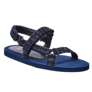 Stuart Weitzman Vail Sport Sandal In Blue Tweed Sz 4 New